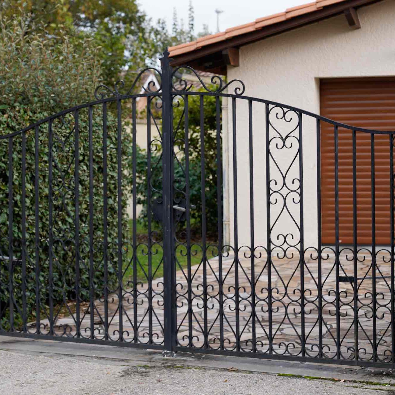 metallic iron classic black steel vintage metal steel house gate